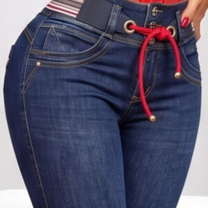 JEAN STRETCH TIRO ALTO 3 BOTONES CON BOLSILLOS BOTA TUBO - Image 2